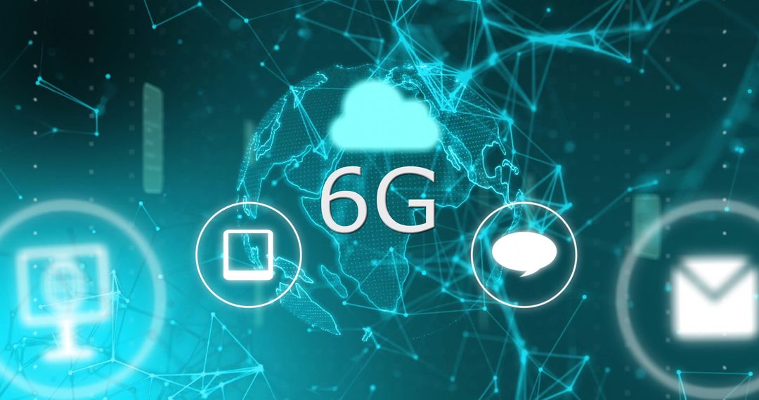 Futuristic 6G Connectivity Concept Over Globe in Cyberspace
