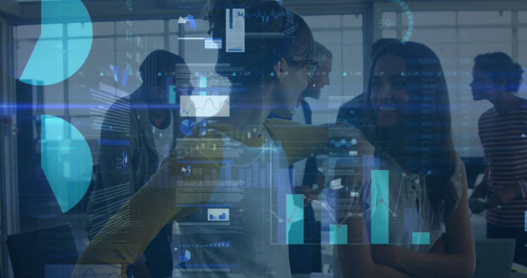 Financial Data Processing with Colleagues in Modern Office