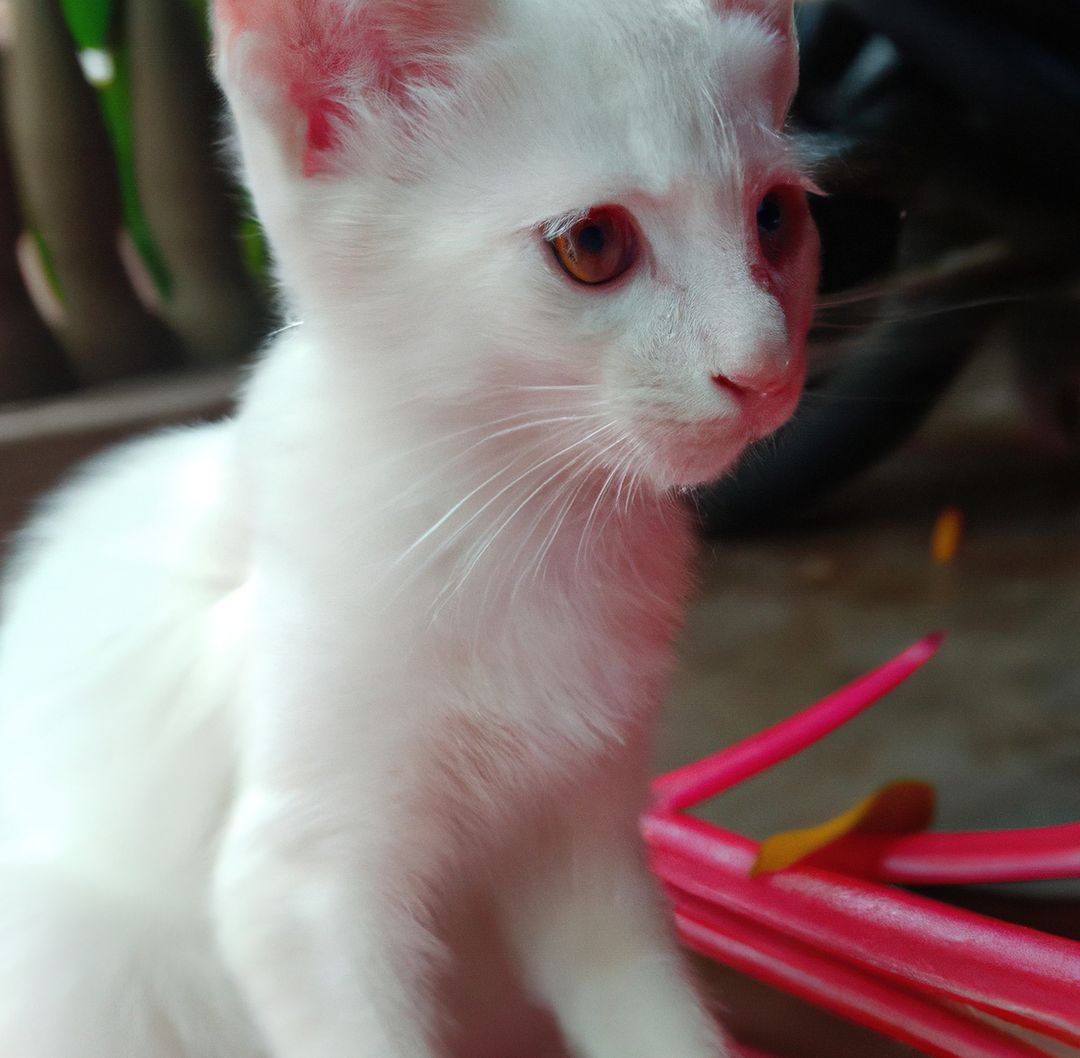 Image of close up of white kitten with amber eyes - Free Images, Stock Photos and Pictures on Pikwizard.com