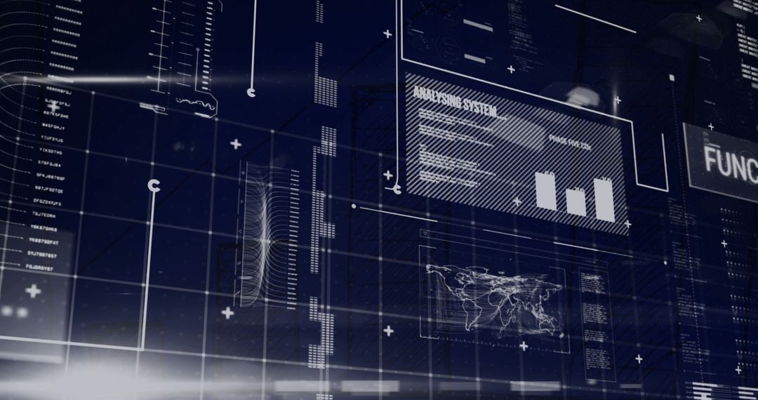 Digital Interface Screen with Data Visualization Elements