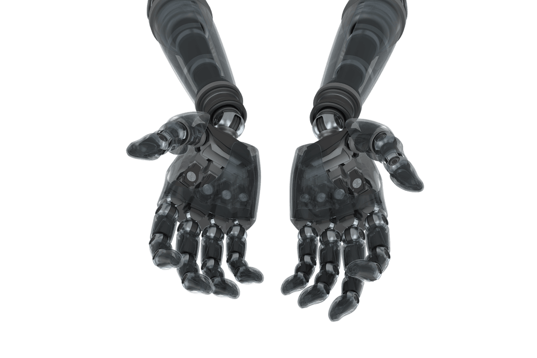Transparent Background Black Robot Hands Illustration
