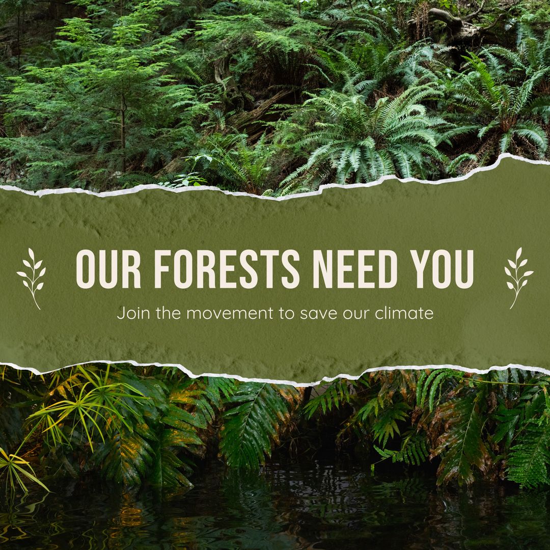 Climate Awareness Message with Forest Imagery - Download Free Stock Templates Pikwizard.com