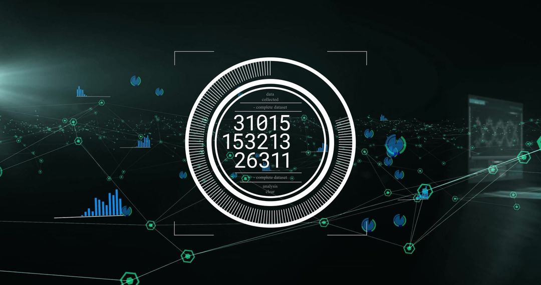 Abstract Digital Data Network Displaying Connection