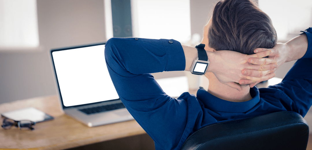Transparent Background Relaxed Businessman at Work