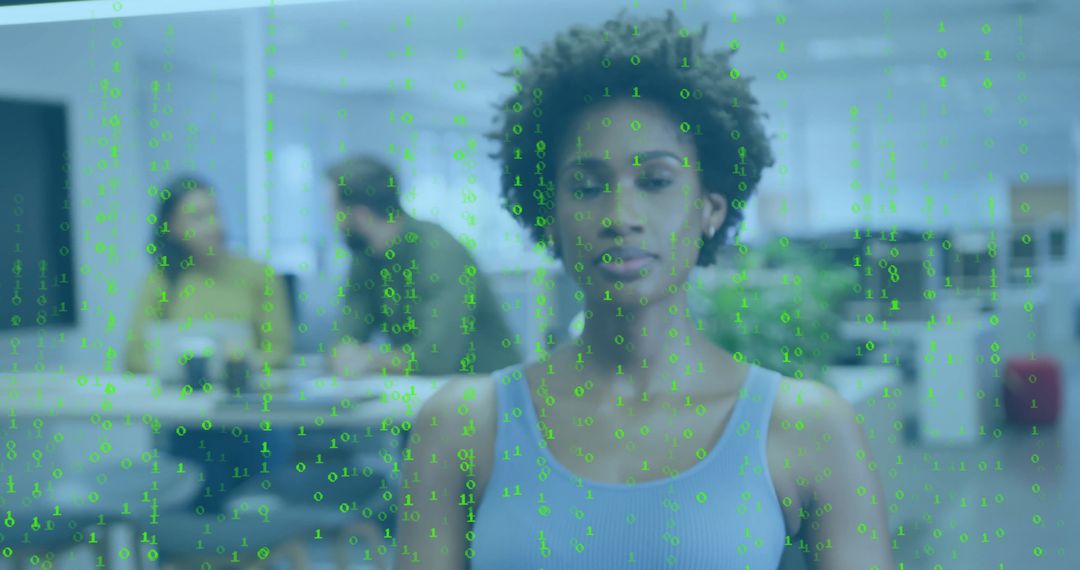 Digital Innovation in Modern Office with Futuristic Teamwork