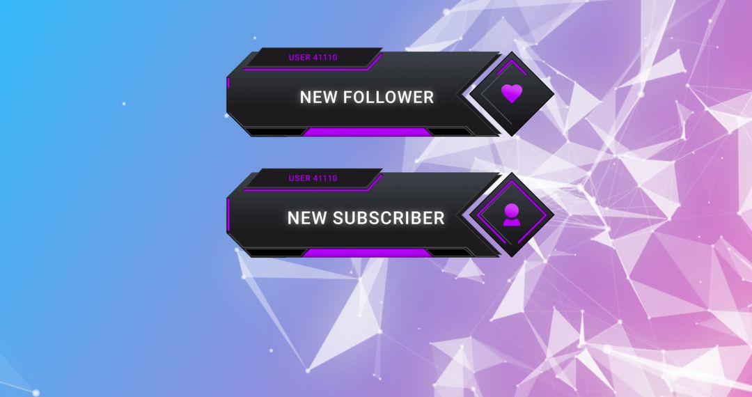 Futuristic Social Media Alerts with Geometric Background