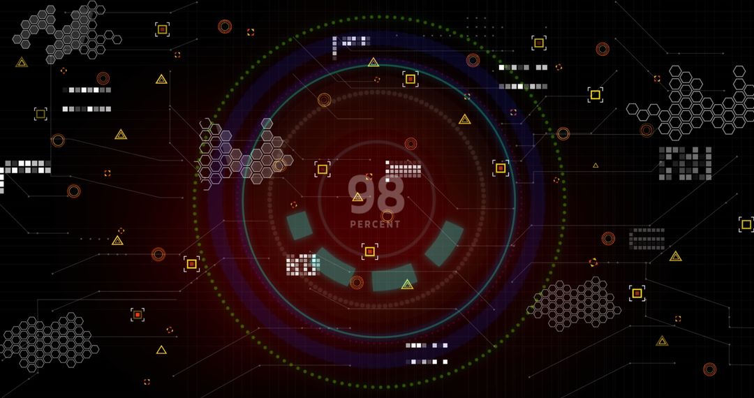 Futuristic Data Processing and Percentage Interface