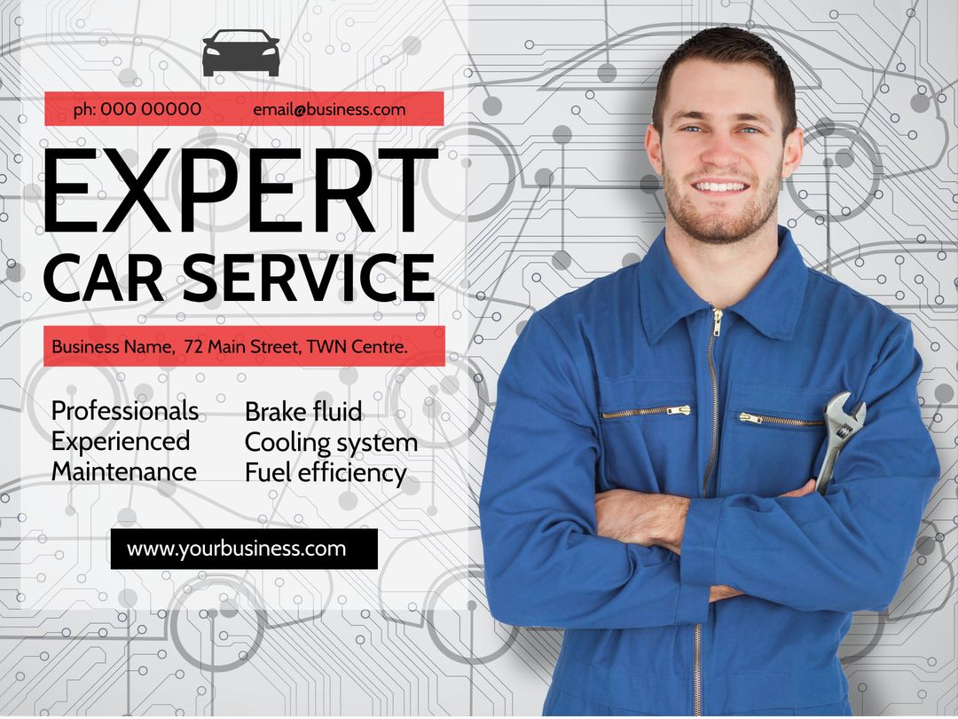 Professional Mechanic Promoting Expert Car Services