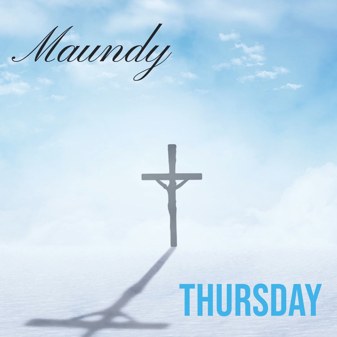Maundy Thursday Religious Cross in Cloudy Sky Setting