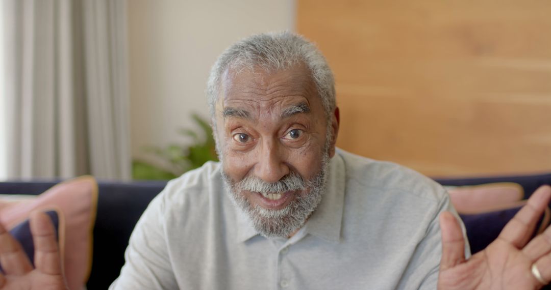 Happy Elderly Man with Gray Hair and Beard Smiling - Free Images, Stock Photos and Pictures on Pikwizard.com