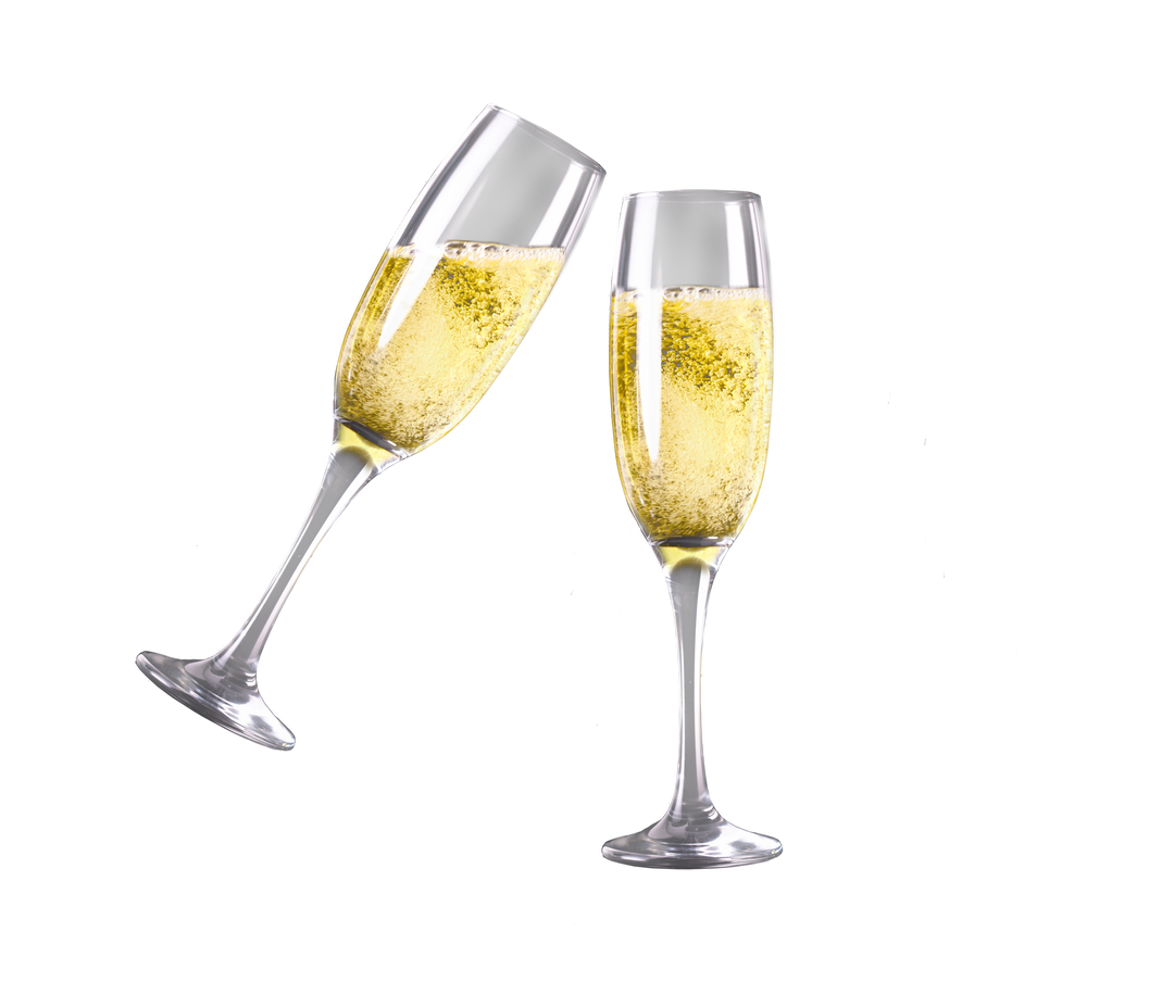 Transparent glasses of champagne in celebratory toast - Download Free Stock Images Pikwizard.com