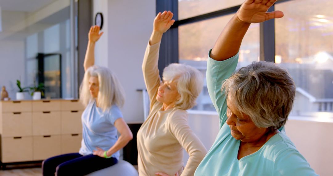 Senior Women Exercising in Fitness Studio for Health and Wellness - Free Images, Stock Photos and Pictures on Pikwizard.com