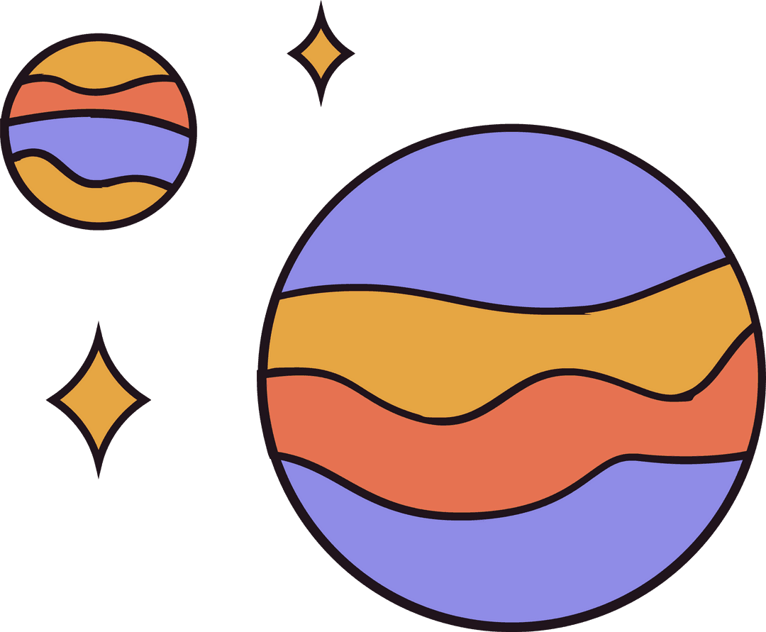 Abstract Planets in Space with Transparent Wavy Bands