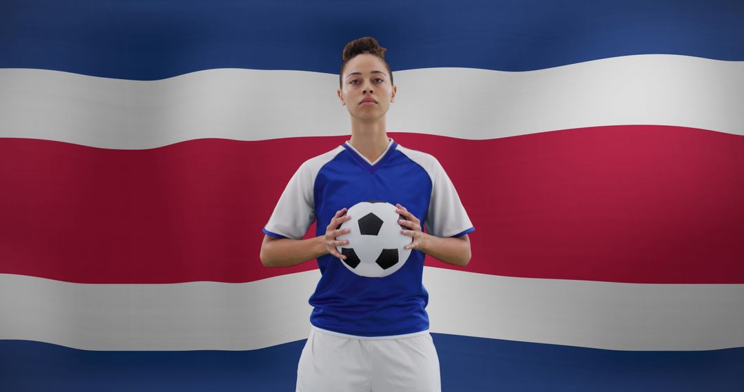 Female Soccer Player with Costa Rica Flag Representation - Free Images, Stock Photos and Pictures on Pikwizard.com