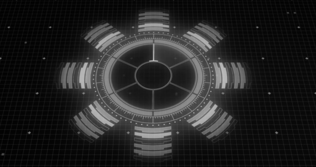 Futuristic Digital Interface Dark Grid Background