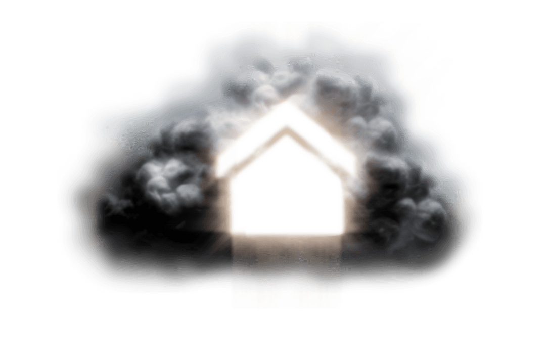 Cloud House Symbol on Transparent Background for Network Concept