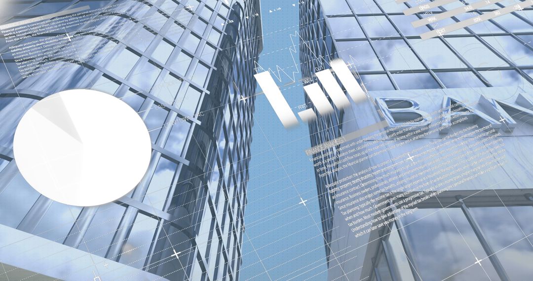 Digital Interface Over Modern Cityscape Illustrating Data Analysis