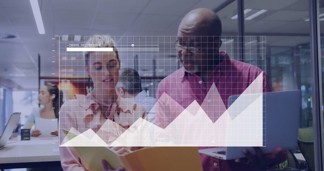 Diverse Team Analyzing Financial Data in Contemporary Office Setting