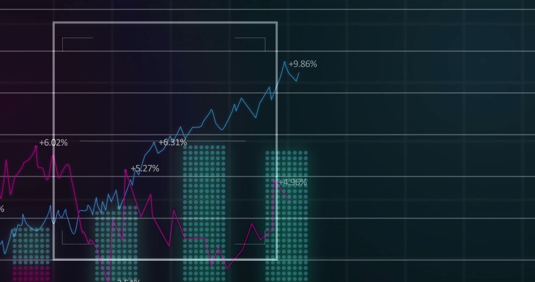 Digital Finance Chart Showing Growth Trends with Analytics Data
