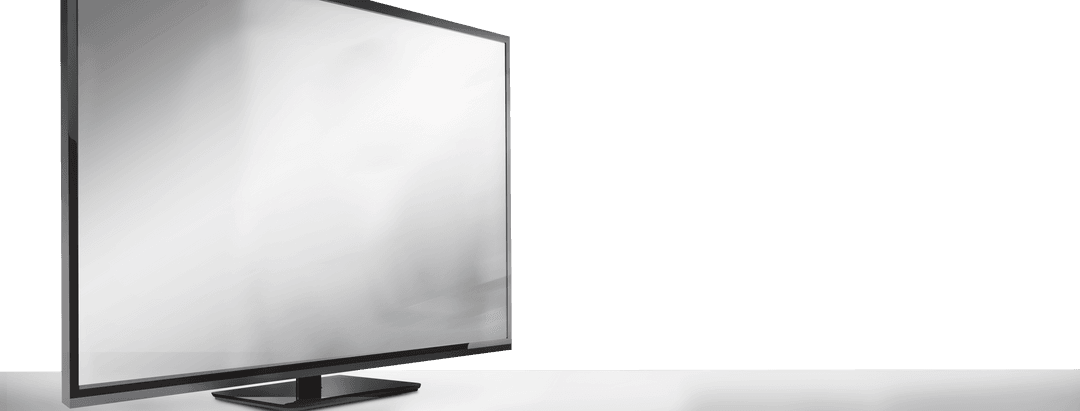 Transparent Office Screen with Reflections on Desk