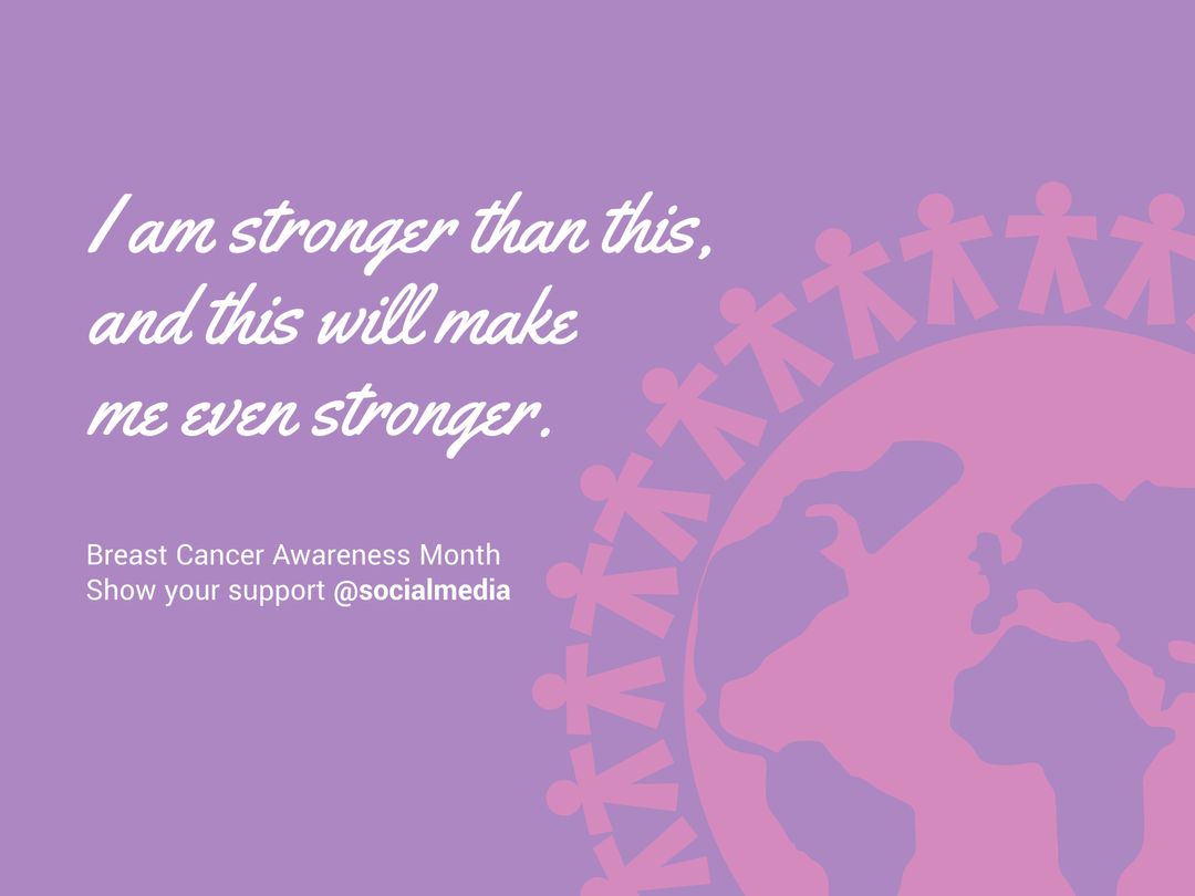 Empowering Breast Cancer Awareness Inspirational Text - Download Free Stock Templates Pikwizard.com