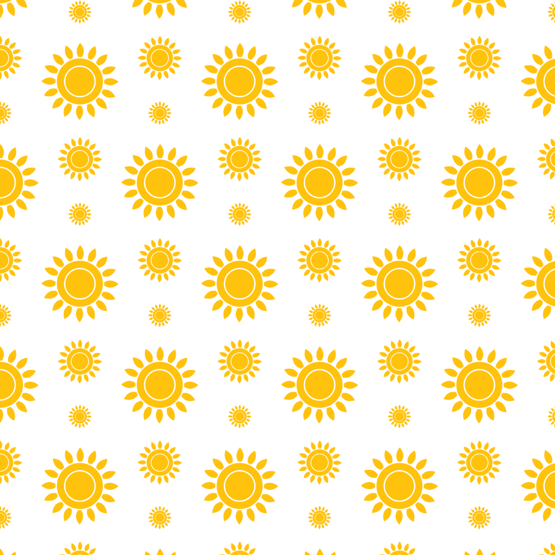 Yellow Sun Pattern on Transparent Background Design