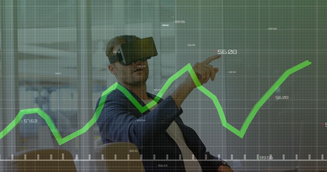 instructor analyzing data with virtual reality and interactive graph - Free Images, Stock Photos and Pictures on Pikwizard.com