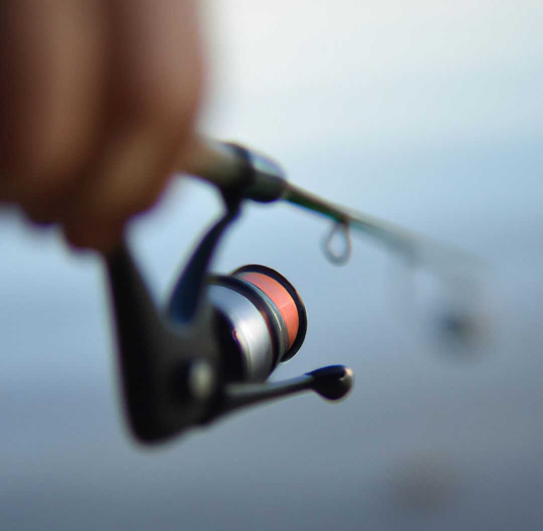 Image of close up of hand holding fishing rod with depth of field - Free Images, Stock Photos and Pictures on Pikwizard.com