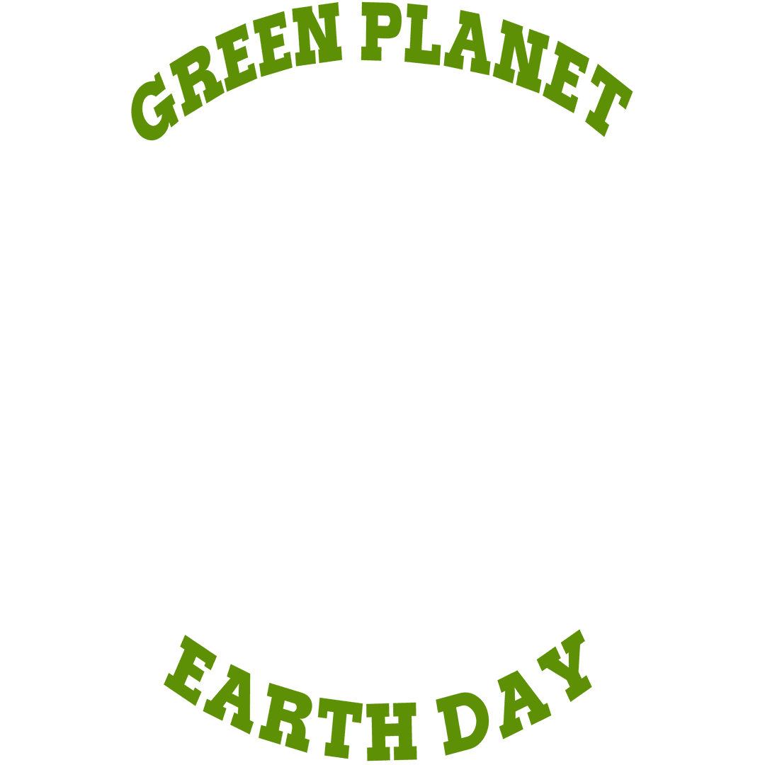 Eco-Friendly Earth Day Celebration Text on Transparent Background