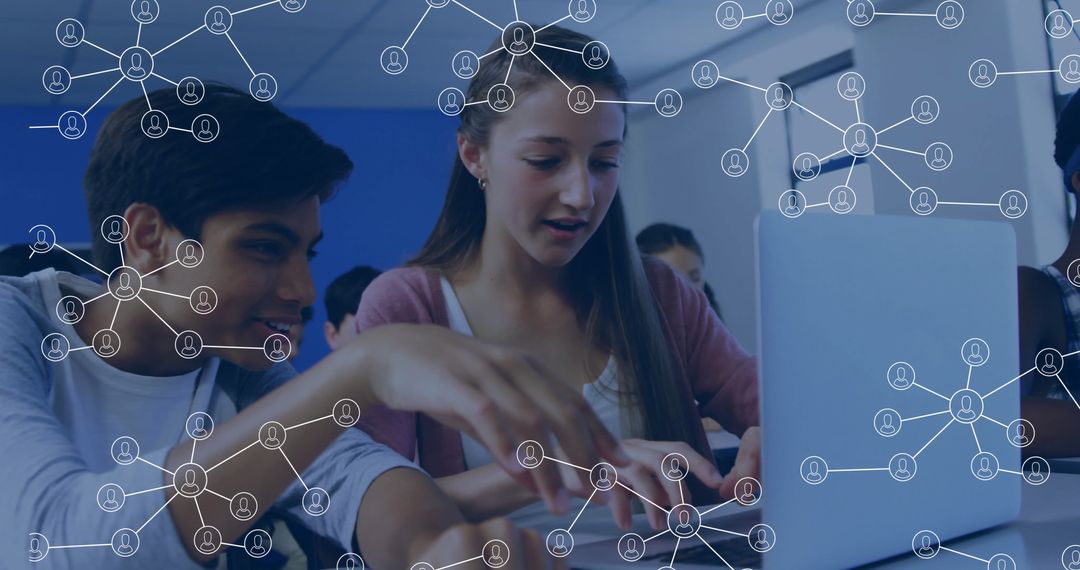 Teenagers Engaged in Digital Learning and Collaboration