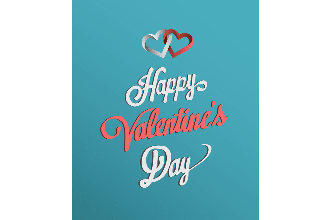 Happy Valentine's Day Text with Transparent Background