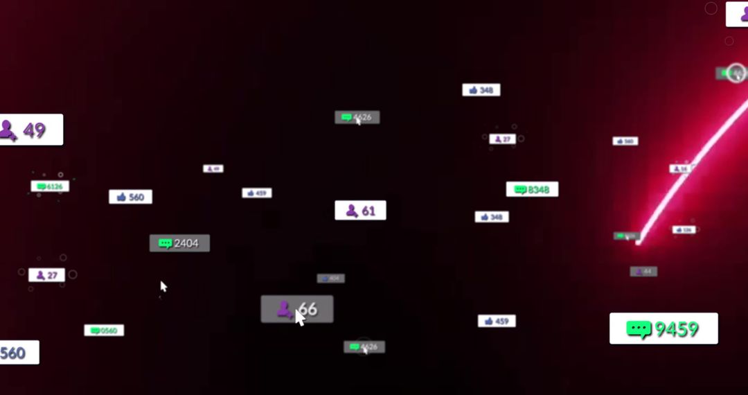 Digital Analytics UI with Floating Engagement Metrics