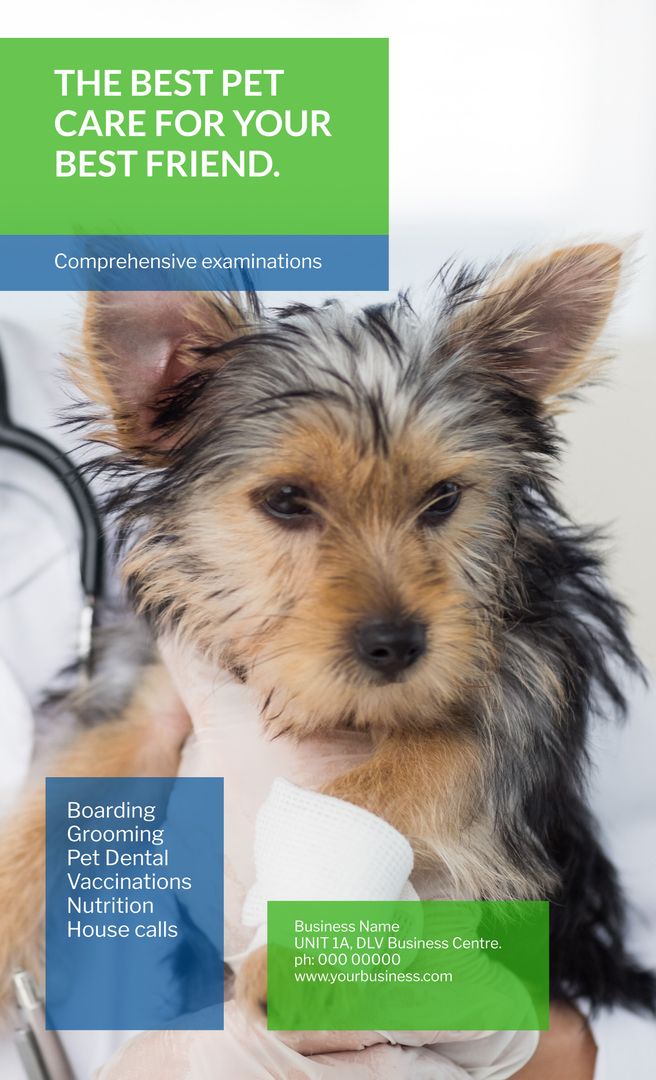 Veterinary Services Promotion with Trustworthy Vet Holding Puppy