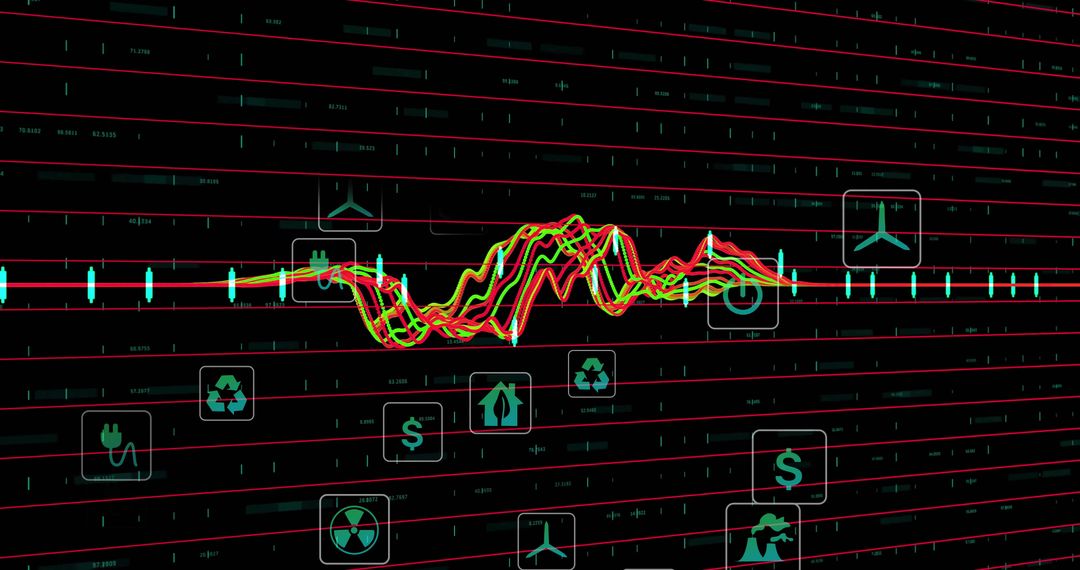 Animated Waveform and Icons on Digital Interface for Analytics