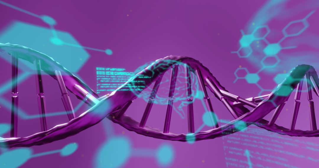 Digital Art of DNA Strand with Technological Interface