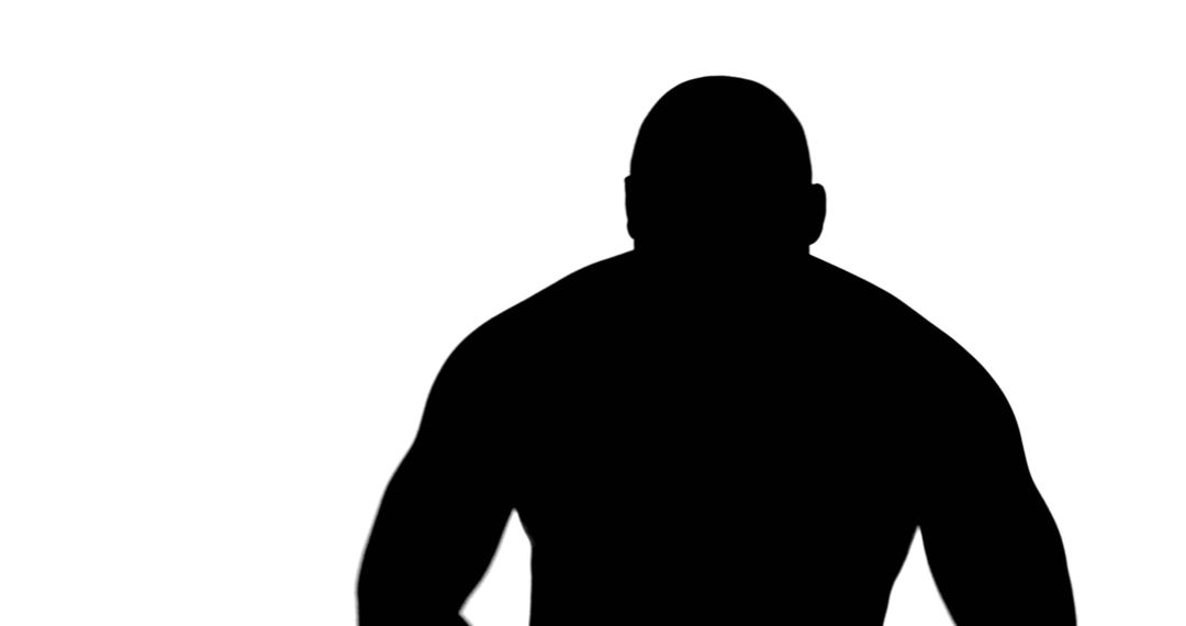 Silhouette of muscular man on white background - Free Images, Stock Photos and Pictures on Pikwizard.com