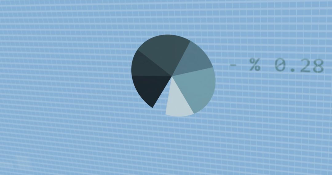 Pie Chart on Blue Digital Interface Presenting Data Trends