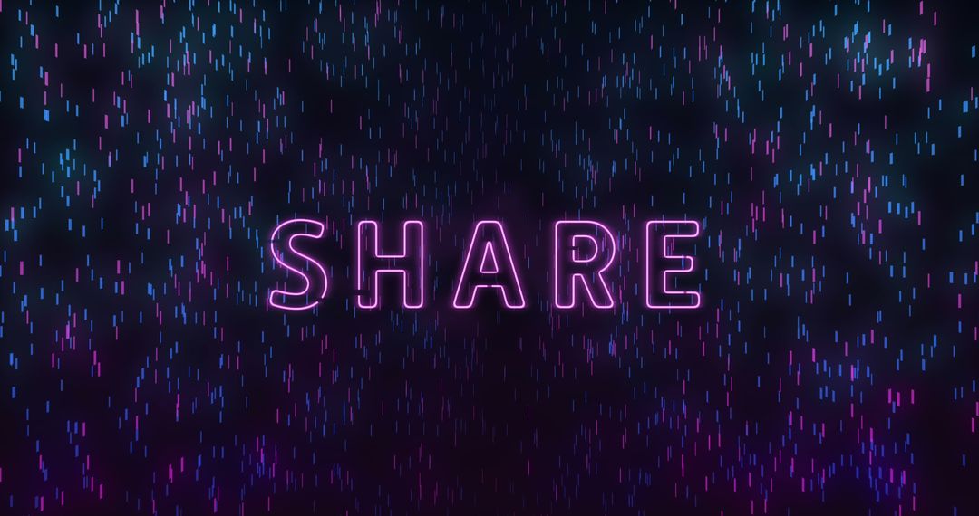 Neon Share Sign with Vibrant Background