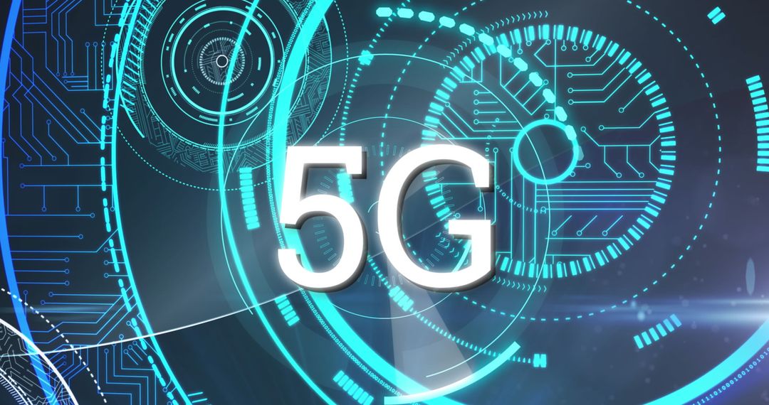 5G Technology with Futuristic Circuit Design Elements
