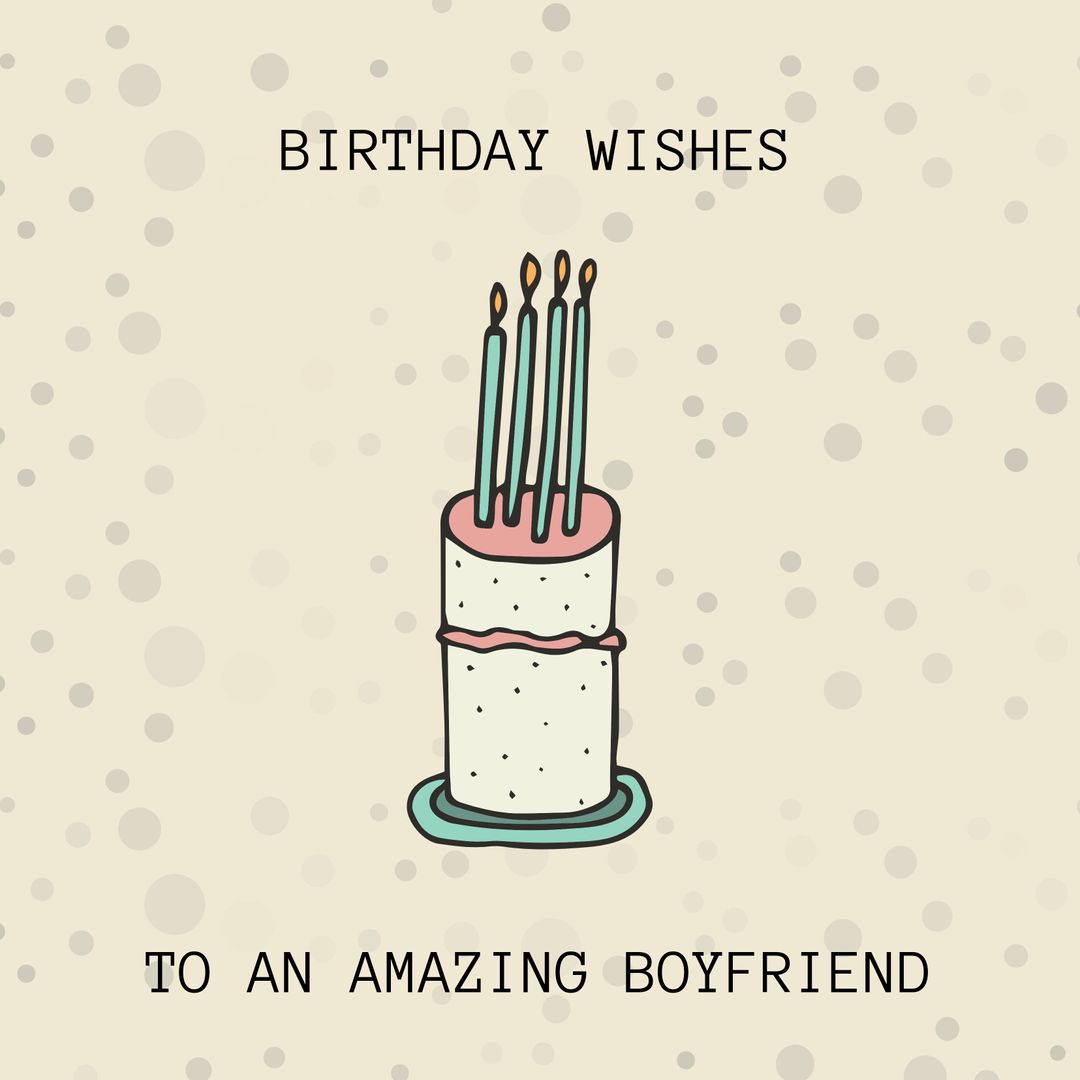 Charming Birthday Card with Illustrated Cake