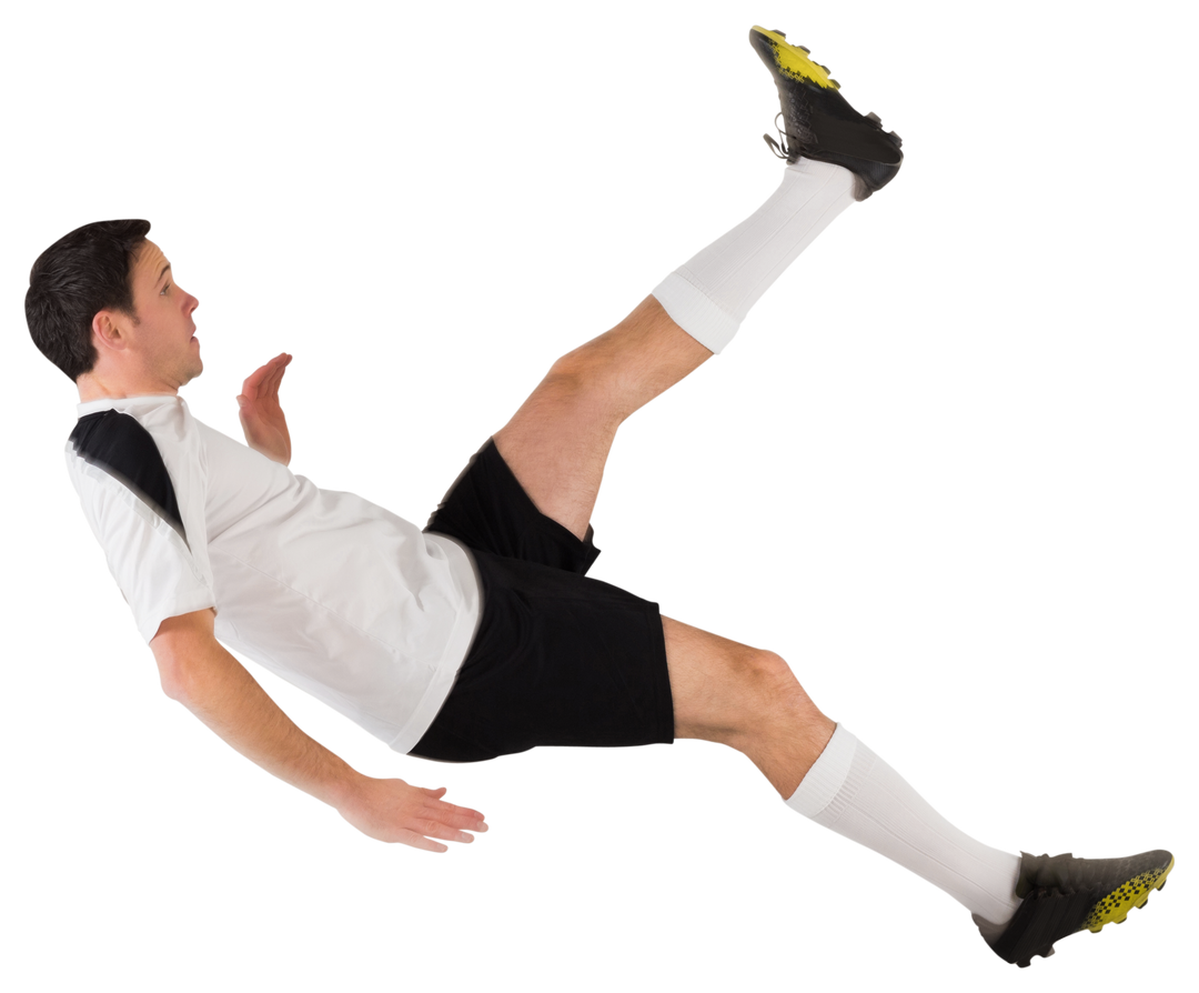 Football Player in White Uniform Kicking Against Transparent Background - Download Free Stock Images Pikwizard.com