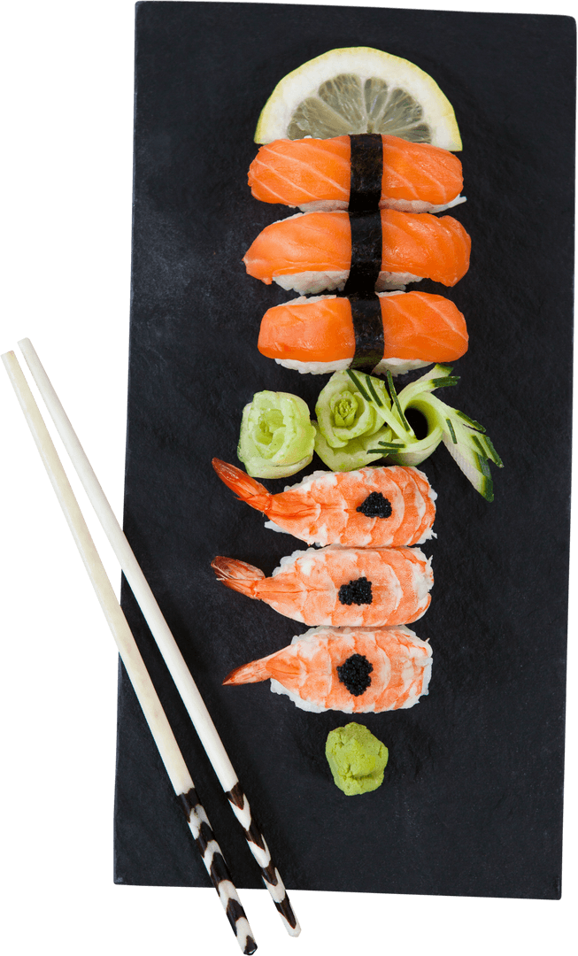 Japanese Sushi Platter with Transparent Background