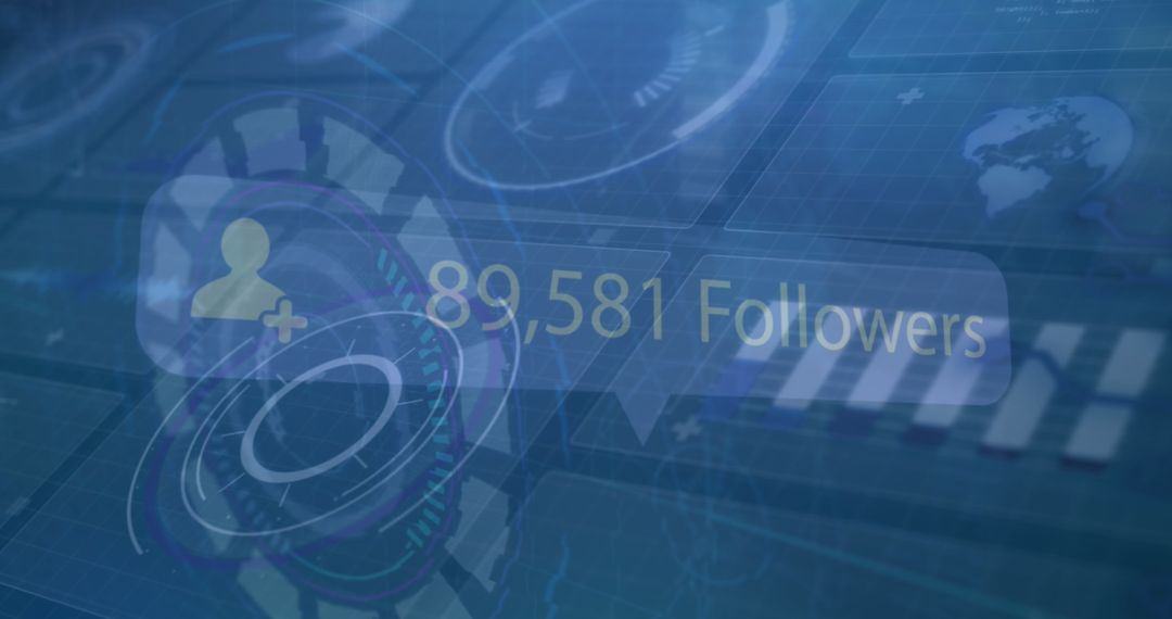 Digital Display of Follower Count with Futuristic Interface