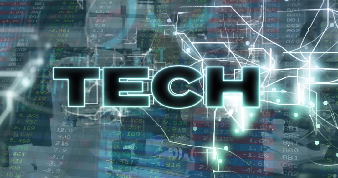 Futuristic Tech Concept with Digital Data Overlay