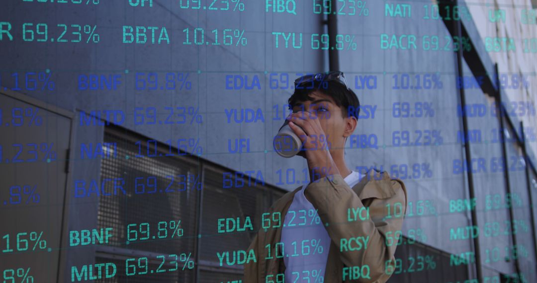 Businessman Analyzing Stock Market Data While Drinking Coffee - Free Images, Stock Photos and Pictures on Pikwizard.com