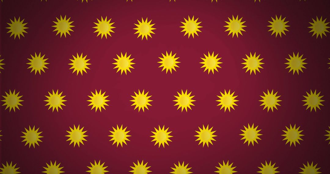 Yellow Suns on Red Background Reflecting Ecological Themes