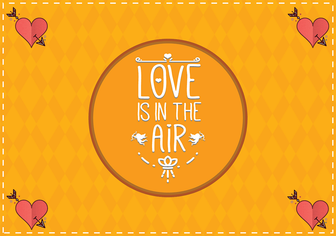 Love is in the Air Text Illustration on Transparent Background