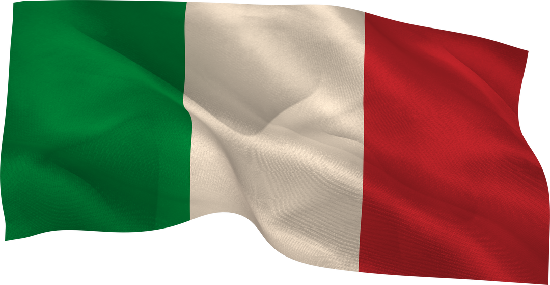 Italian Flag Waving Illustration on Transparent Background Vector - Download Free Stock Images Pikwizard.com