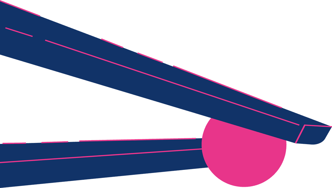 Abstract Geometric Design with Navy Bars and Magenta Circle