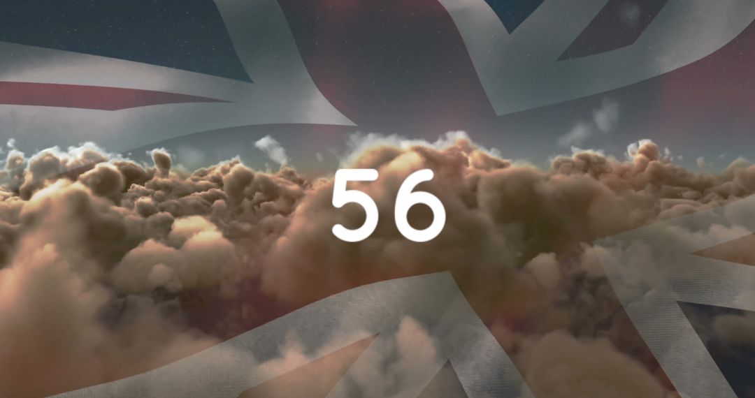 Abstract United Kingdom Flag with Creative Number Overlay